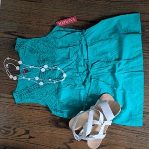 NWT Cotton Lace Necked Top